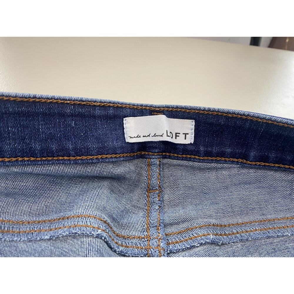 LOFT Jeans Womens 10 30 Dark Blue Wash Curvy Skinny Stretch Denim Mid Rise 34x30 - Picture 10 of 13